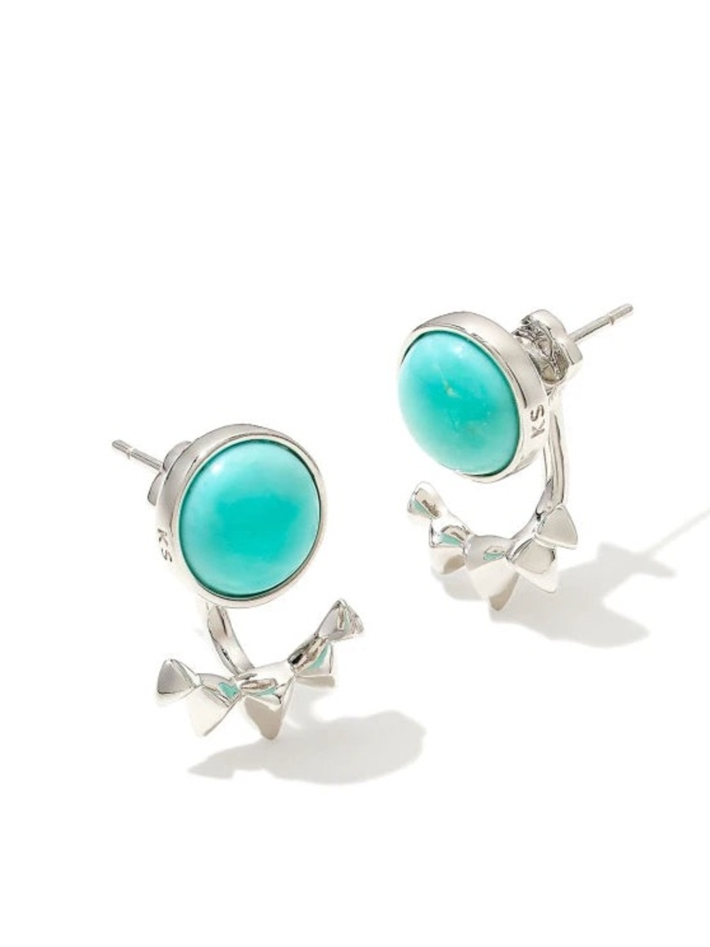 Kendra Scott Sienna Silver Ear Jacket Earrings in Light Blue Magnesite